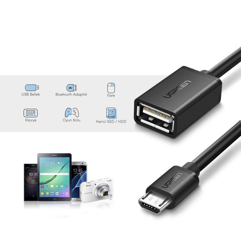 Ugreen Micro USB OTG Çevirici Adaptör Siyah - 3