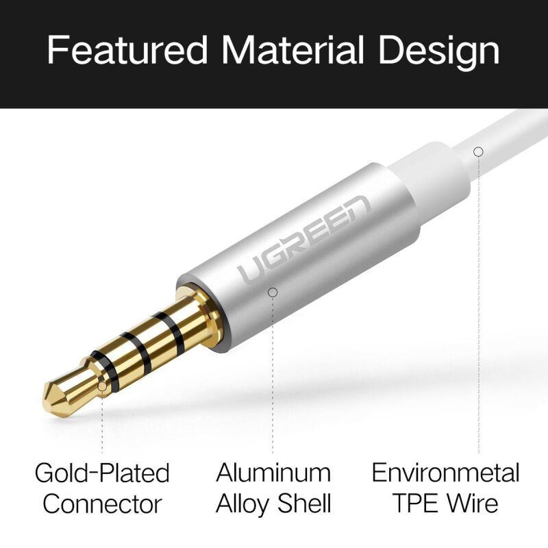 Ugreen Mikrofon ve Kulaklık Birleştirici Kablo Siyah - 4