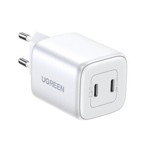 Ugreen Nexode 45W USB Type-C QC 4.0 PD GaN X 2 Portlu Hızlı Şarj Cihazı Beyaz - 2