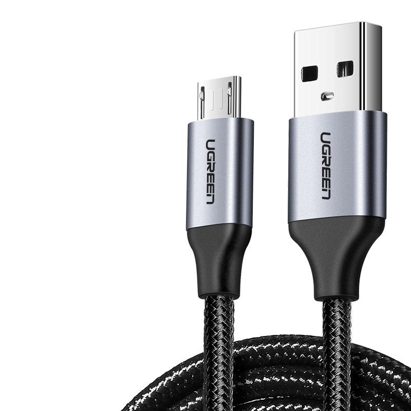 Ugreen Örgülü Micro USB Data ve Şarj Kablosu Siyah 1 Metre - 1