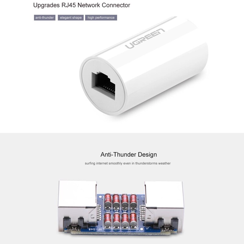 Ugreen RJ45 Ethernet Kablo Birleştirici Ara Aparat Siyah - 3