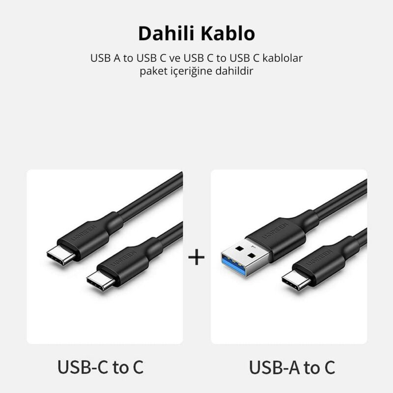 Ugreen USB 3.1 Gen 2 10Gbps Harici Taşınabilir M.2 NVME SSD 1 TB - 5