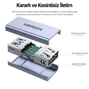 Ugreen USB-A 3.0 Uzatma Birleştirme Adaptörü - 5