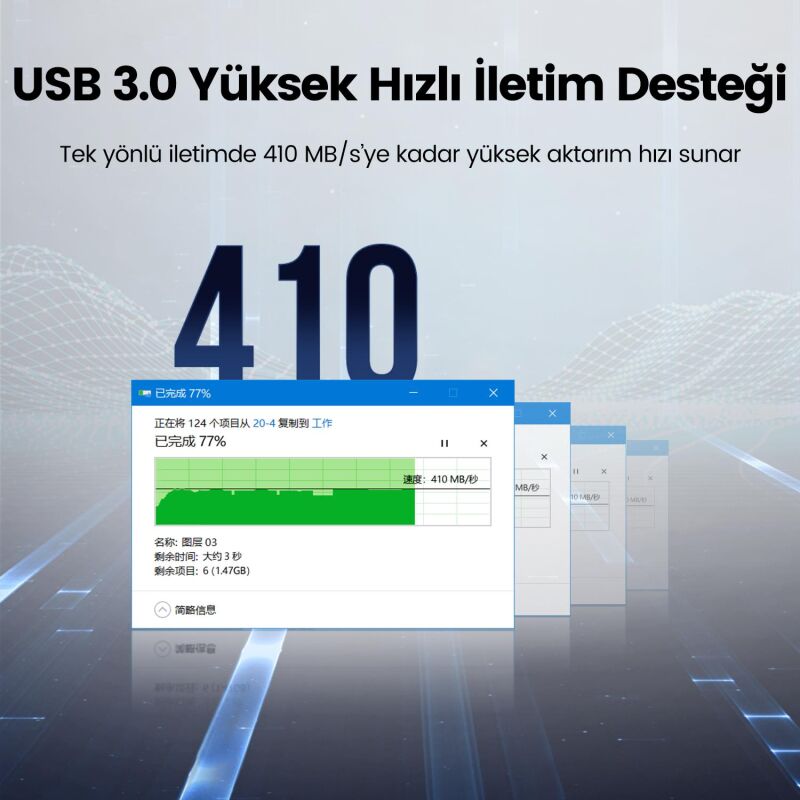 Ugreen USB-A 3.0 Uzatma Birleştirme Adaptörü - 6