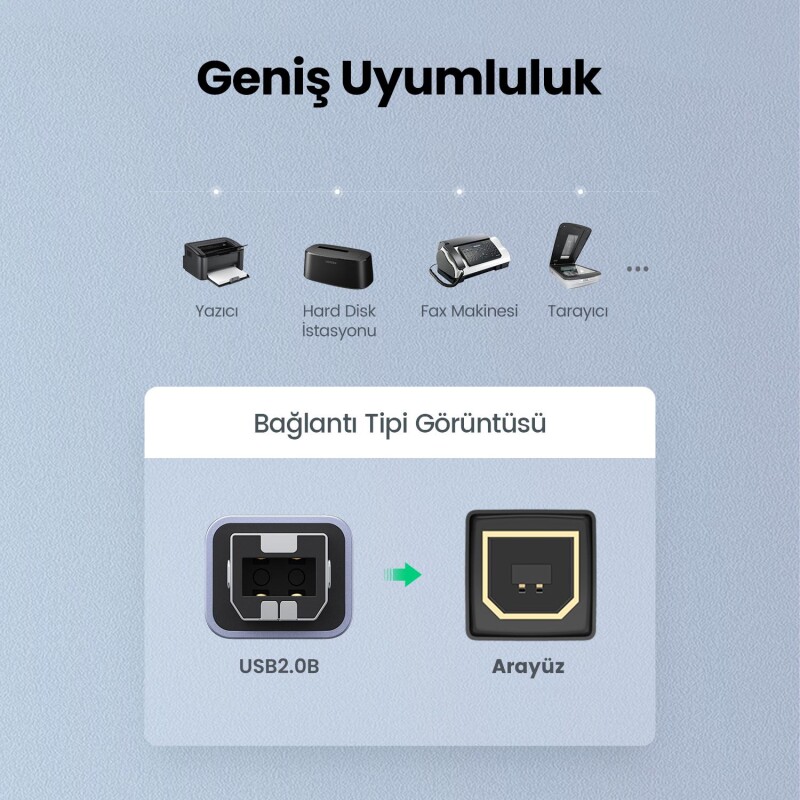 Ugreen USB-B to Type-C Dönüştürücü Adaptör - 2