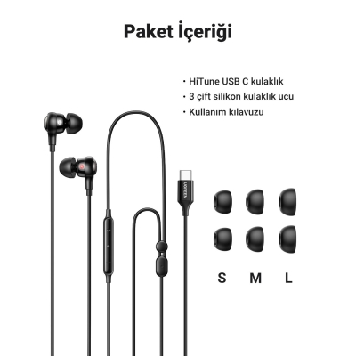 Ugreen USB-C Mikrofonlu Kulakiçi Kablolu Kulaklık - 8