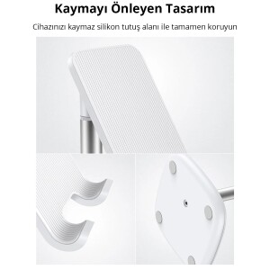 Ugreen Yüksekliği Ayarlanabilir Masaüstü Telefon Standı Silver - 5