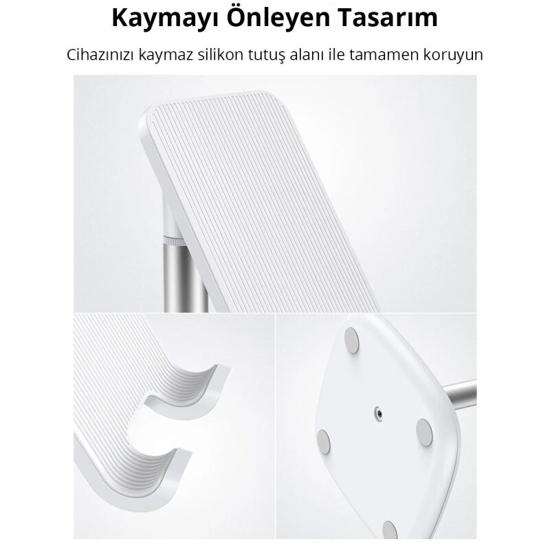 Ugreen Yüksekliği Ayarlanabilir Masaüstü Telefon Standı Silver - 5