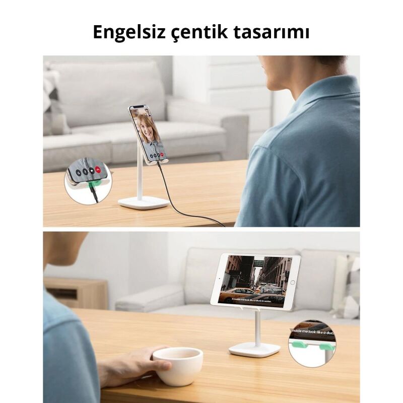 Ugreen Yüksekliği Ayarlanabilir Masaüstü Telefon Standı Silver - 6