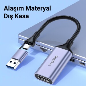 VegGieg 1080P 30Hz USB Type-C Video Capture Kart HDMI Görüntü Yakalama Kartı - 4