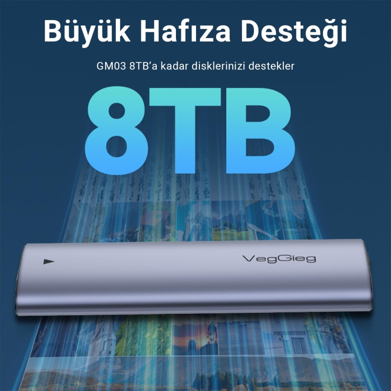 VegGieg 10Gbps USB 3.1 GeN2 M.2 SATA NGFF NVME SSD Disk Kutusu - 4