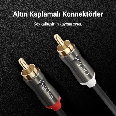 VegGieg 2 RCA to 2 RCA Ses Kablosu 1.5 Metre - 4