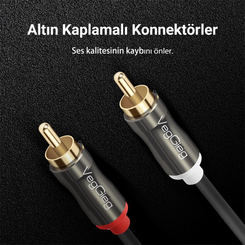 VegGieg 2 RCA to 2 RCA Ses Kablosu 1.5 Metre - 4