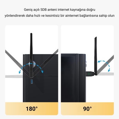 VegGieg 300 Mbps 2.4GHz Alıcı Verici USB WiFi Adaptör - 4