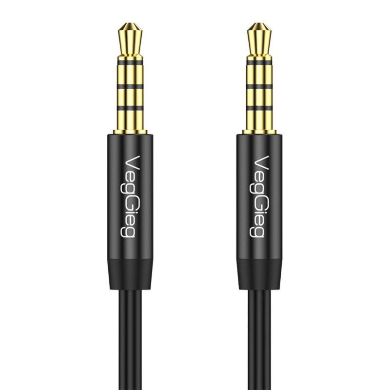 VegGieg 3.5mm Jack TRRS Hi-Fi AUX Mikrofon ve Ses Kablosu 1 Metre - 1