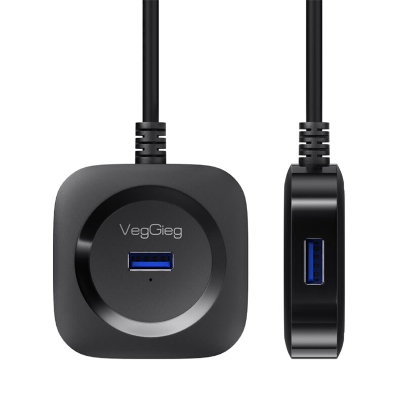 VegGieg 4 Portlu Type-C to USB 3.0 Çoklayıcı Hub Siyah - 2