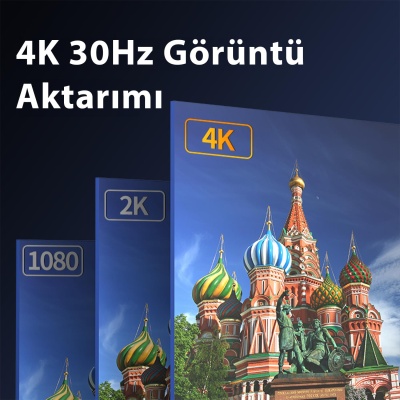 VegGieg 4K 30Hz DisplayPort to HDMI Dönüştürücü Kablo 1.5 Metre - 4