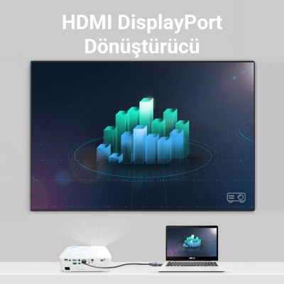 VegGieg 4K 30Hz DisplayPort to HDMI Çevirici Dönüştürücü Adaptör - 3