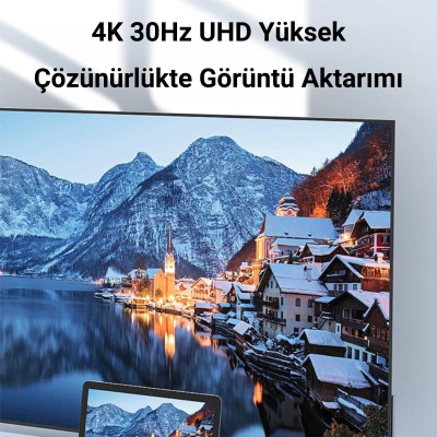 VegGieg 4K 30Hz Mini DisplayPort to HDMI Dönüştürücü Kablo 3 Metre - 3