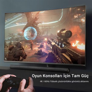 VegGieg 4K 60H 18bps Fiber Optik HDMI 2.0 Görüntü ve Ses Aktarım Kablosu 10 Metre - 4