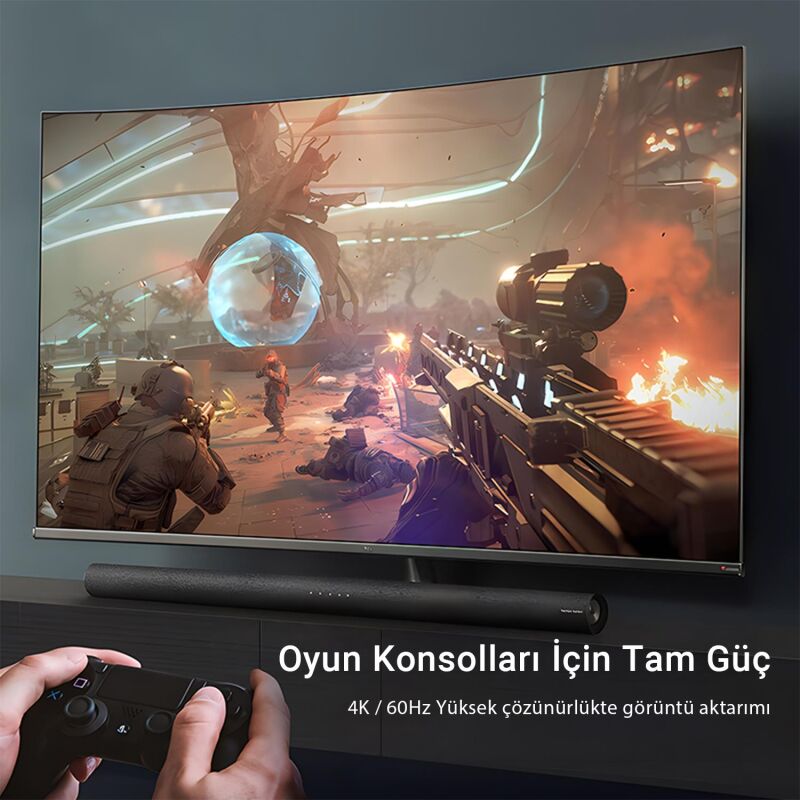 VegGieg 4K 60H 18bps Fiber Optik HDMI 2.0 Görüntü ve Ses Aktarım Kablosu 12 Metre - 4