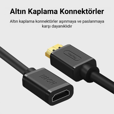 VegGieg 4K 60Hz Dişi Erkek HDMI 2.0 Uzatma Kablosu 1 Metre - 3