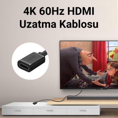 VegGieg 4K 60Hz Dişi Erkek HDMI 2.0 Uzatma Kablosu 1 Metre - 5