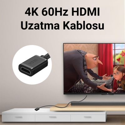 VegGieg 4K 60Hz Dişi Erkek HDMI 2.0 Uzatma Kablosu 1.5 Metre - 5