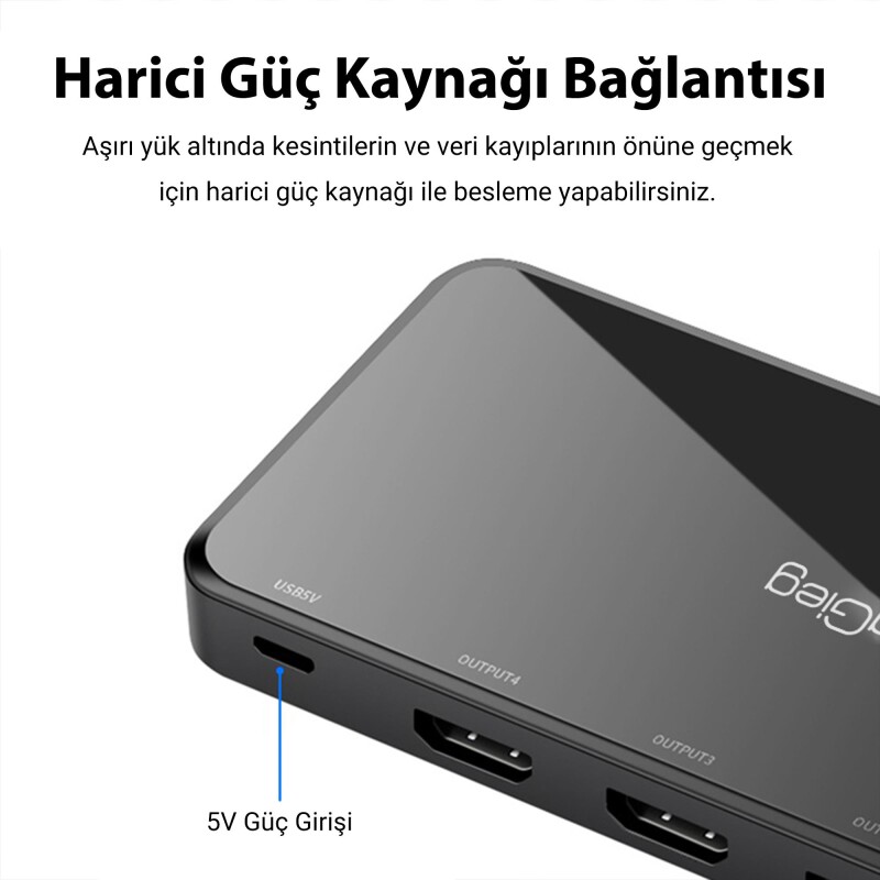 VegGieg 4K HDMI 1 Giriş 4 Çıkış Görüntü Çoklayıcı Splitter - 4