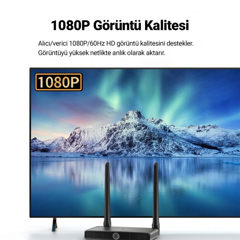 VegGieg 5Ghz Kablosuz HDMI VGA Görüntü Aktarım Cihazı - 2