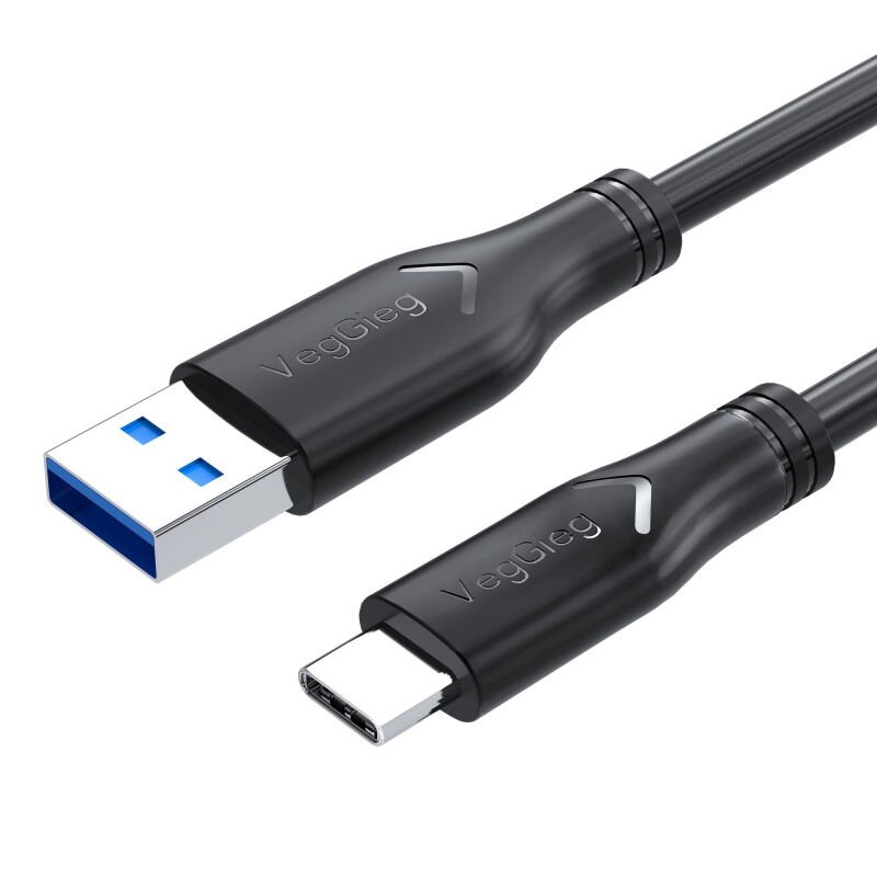 VegGieg USB 3.0 to Type-C 60W 10Gbps Data ve Şarj Kablosu 50 CM - 1