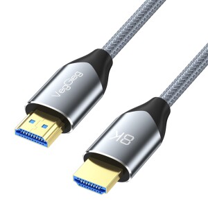 VegGieg 8K 60Hz Ultra HD 48 Gbps Örgülü HDMI 2.1 Görüntü ve Ses Aktarım Kablosu 2 Metre - 4