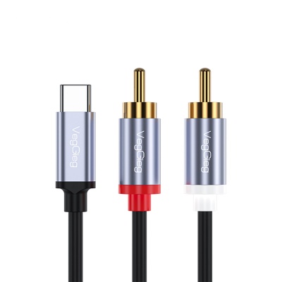 VegGieg USB Type-C to 2 RCA Ses Kablosu 3 Metre - 1