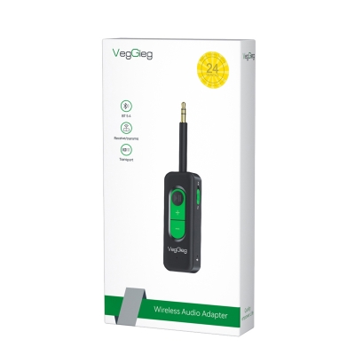 Veggieg Aux Bluetooth 5.4 Transmitter & Receiver Kablosuz Ses Adaptörü - 3