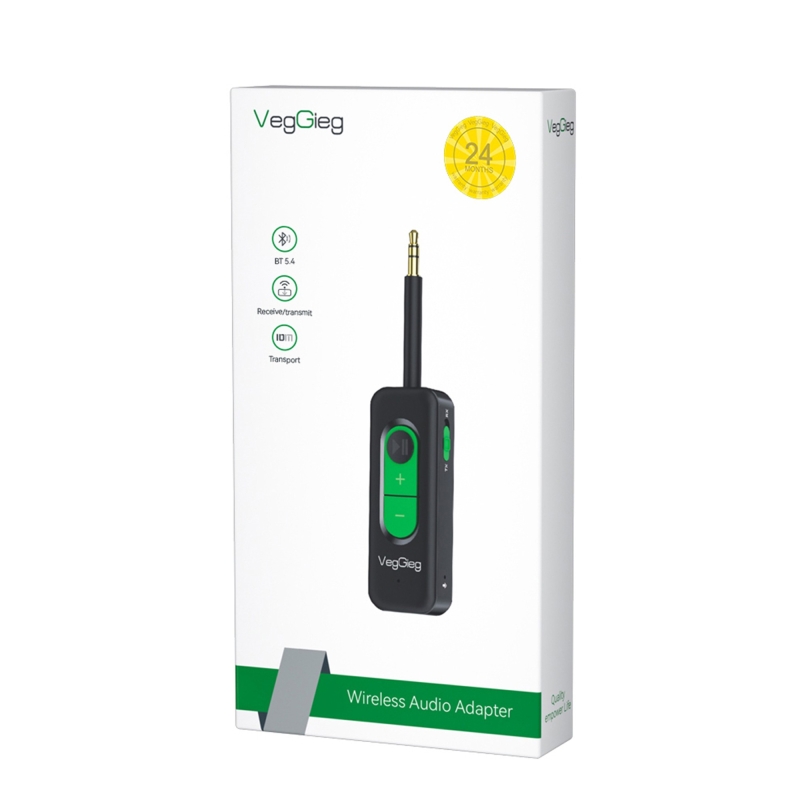 Veggieg Aux Bluetooth 5.4 Transmitter & Receiver Kablosuz Ses Adaptörü - 3