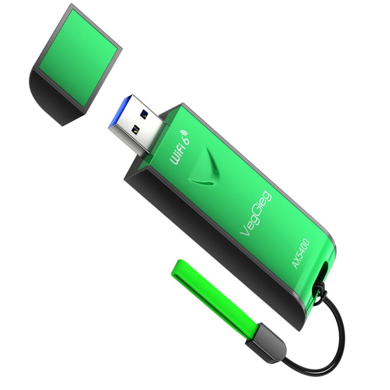 VegGieg 5400 Mbps 2.4GHz/5GHz/6GHz Tri Band Alıcı Verici USB Wifi 6 Adaptör - 1