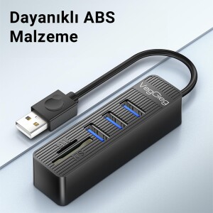 VegGieg C303 USB 3.0 MicroSD SD Kart Okuyucu Çoklayıcı Hub - 4