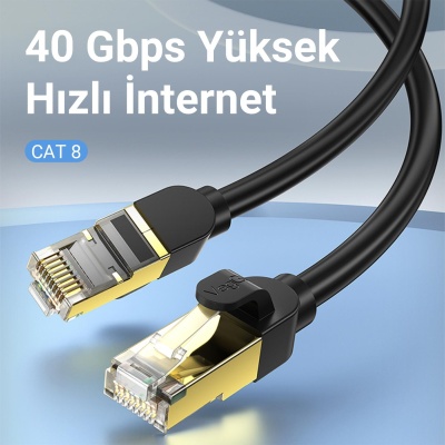 VegGieg CAT8 40Gbps 2000Mhz STP RJ45 Ethernet Kablosu 10 Metre - 4