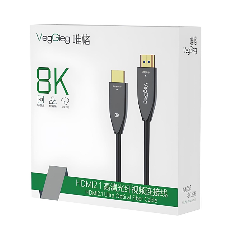 VegGieg 8K/60Hz 4K/120Hz 48Gbps HDR ARC HDCP Fiber Optik HDMI 2.1 Kablo 70 Metre - 5