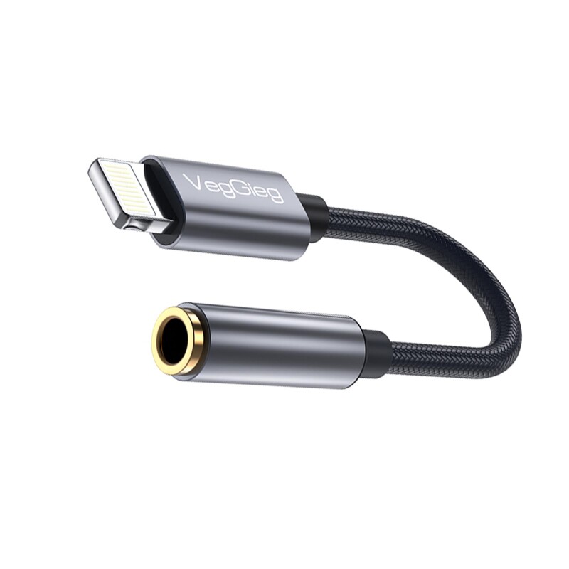 VegGieg iPhone Lightning to 3.5mm Örgülü Kulaklık Dönüştürücü Adaptör - 4