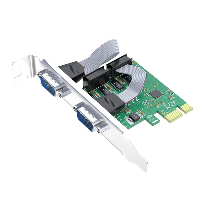 Veggieg PCI Express to 2 Port 9 Pin RS-232 Seri Com DB9 Genişletme Kartı - 1