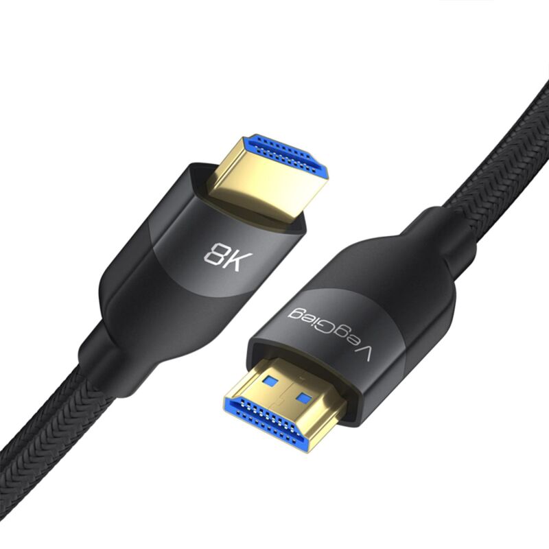 VegGieg Premium 8K 60Hz Örgülü HDMI 2.1 Görüntü ve Ses Aktarım Kablosu 10 Metre - 3