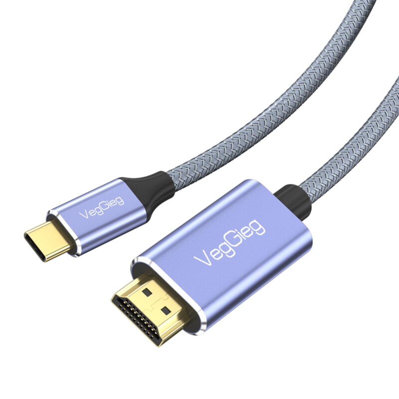 VegGieg 4K/60Hz Type-C 3.1 to HDMI 2.0 Dönüştürücü Kablo 2 Metre - 1