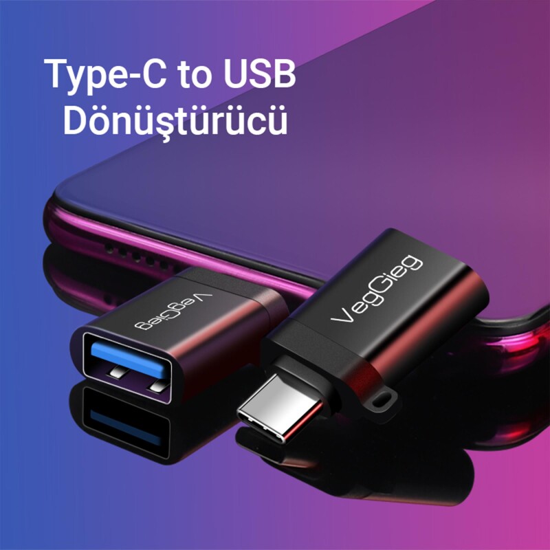 VegGieg Type-C to USB 3.0 Çevirici Dönüştürücü Adaptör - 4