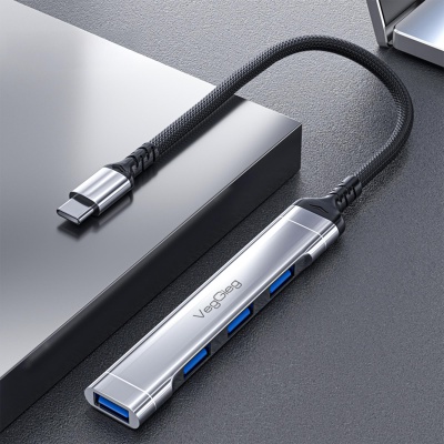 VegGieg Type-C to USB 3.0 4 Port 3*USB 2.0 ve 1*USB 3.0 Çoklayıcı Hub - 4