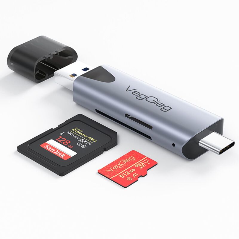 VegGieg Type-C USB3.0 MicroSD TF OTG Kart Okuyucu - 1