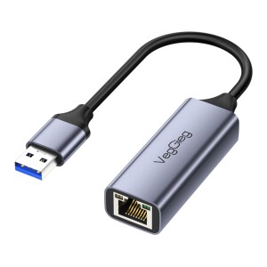 VegGieg USB 3.0 Gigabit 1000Mbps RJ45 Ethernet Dönüştürücü Adaptör Gri - 1