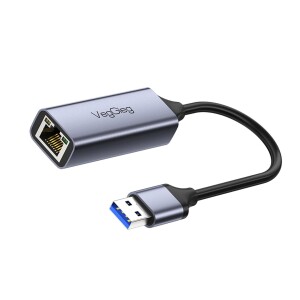 VegGieg USB 3.0 Gigabit 1000Mbps RJ45 Ethernet Dönüştürücü Adaptör Gri - 3