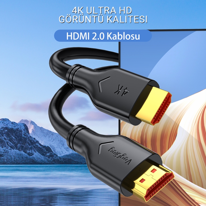 VegGieg V-H109 18Gbps HDR 4K 60Hz 3D HDMI 2.0 Kablo 5 Metre - 2