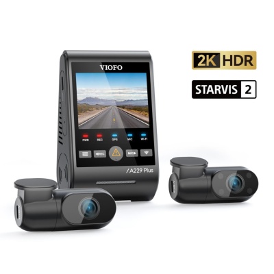 Viofo A229 Plus 3 Kameralı Ön-İç-Arka 2K+2K+1080P HDR Sony Starvis 2 WiFi GPS’li Araç Kamerası - 1